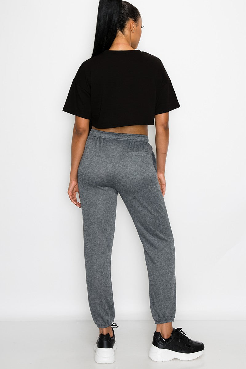 ESSENTIAL FLEECE SWEATPANTS - CHARCOAL