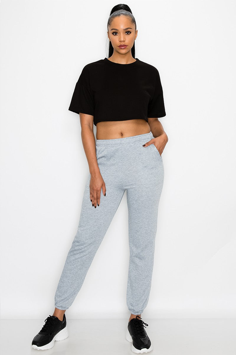 ESSENTIAL FLEECE SWEATPANTS - GREY