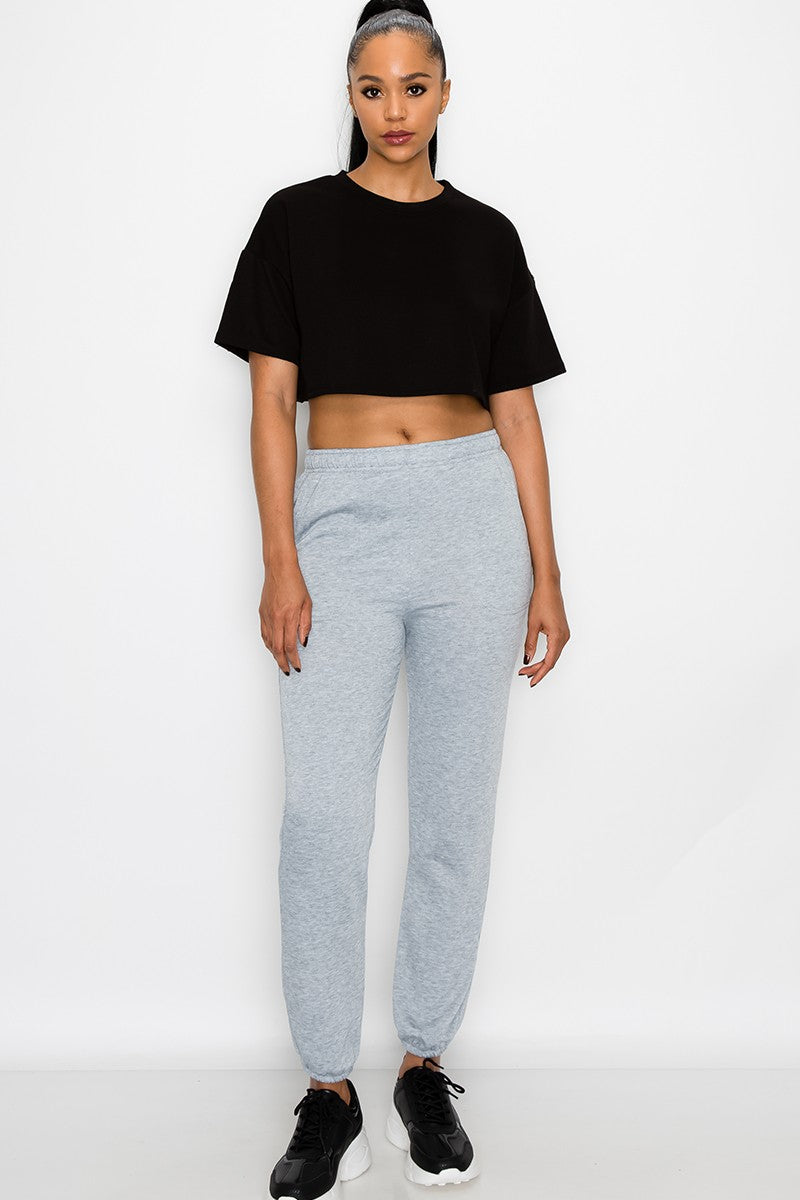 ESSENTIAL FLEECE SWEATPANTS - GREY