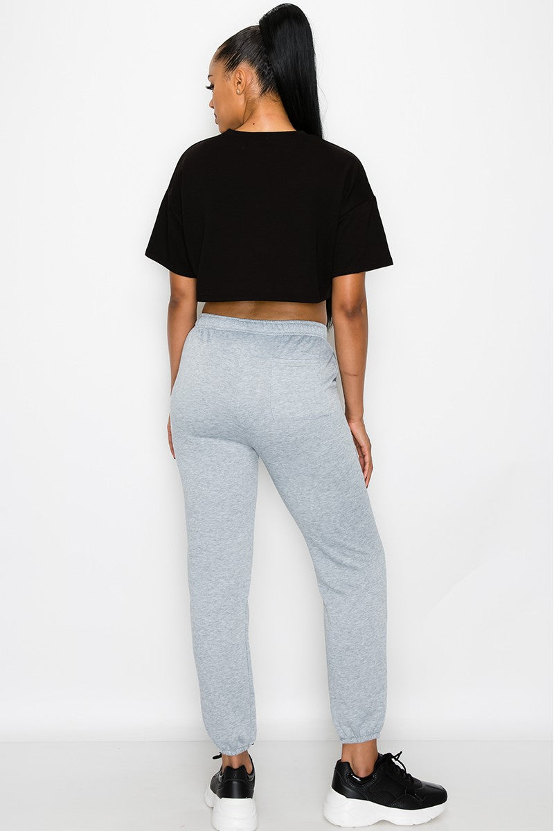 ESSENTIAL FLEECE SWEATPANTS - GREY