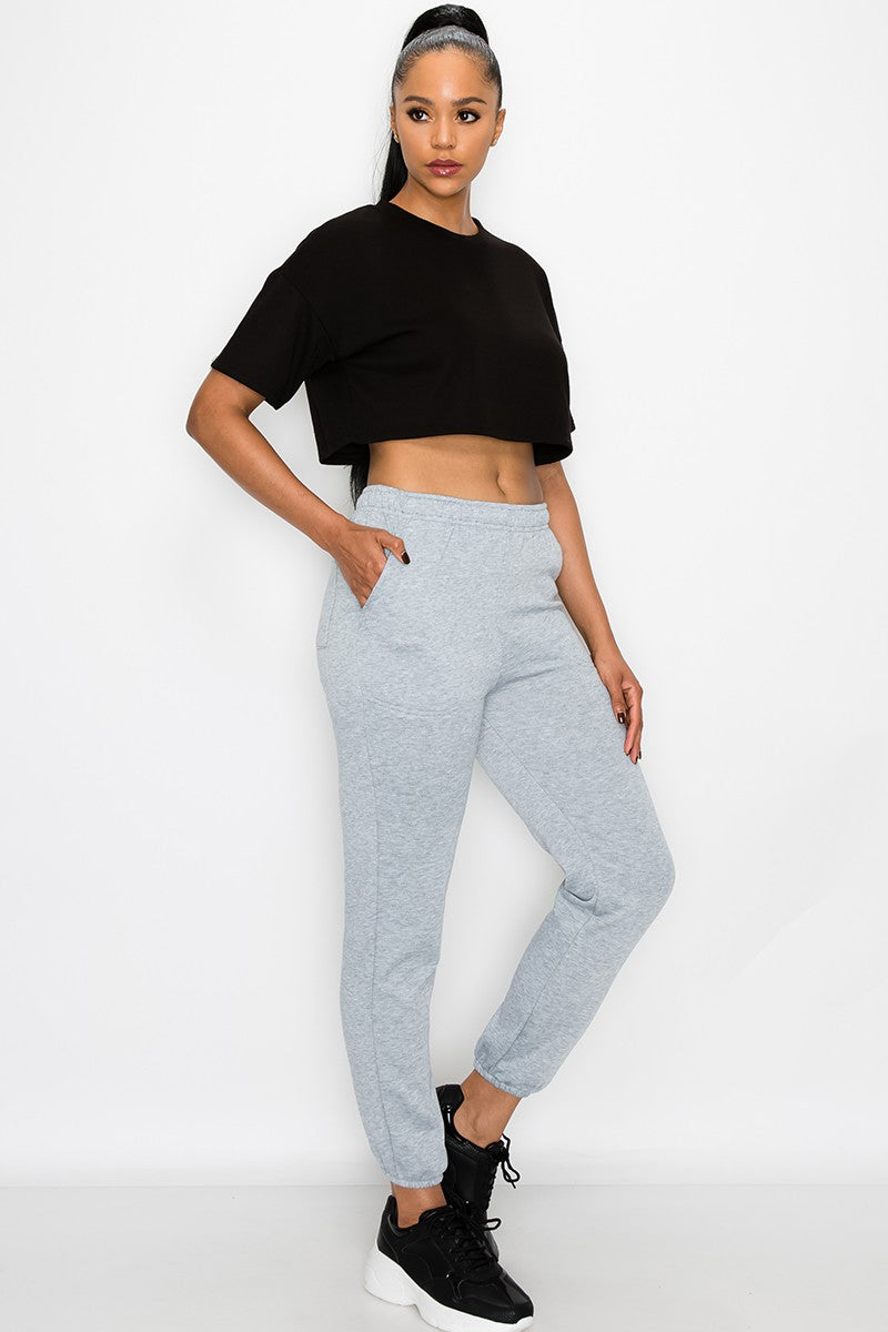 ESSENTIAL FLEECE SWEATPANTS - GREY