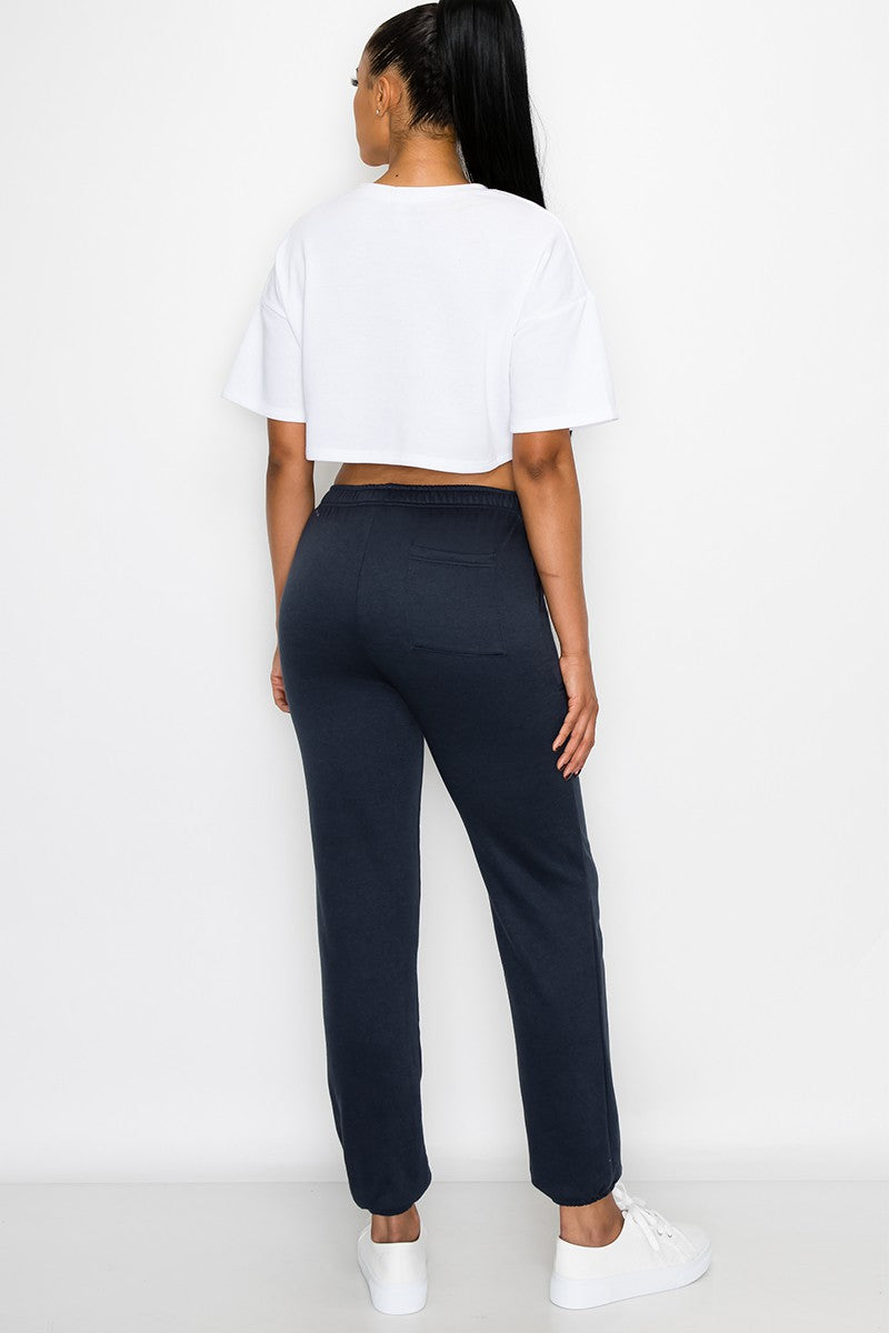 ESSENTIAL FLEECE SWEATPANTS - NAVY