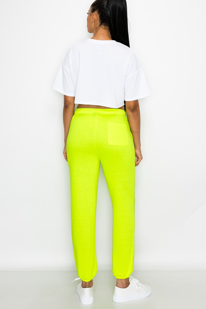 Essential Fleece Sweatpants - Neon Green