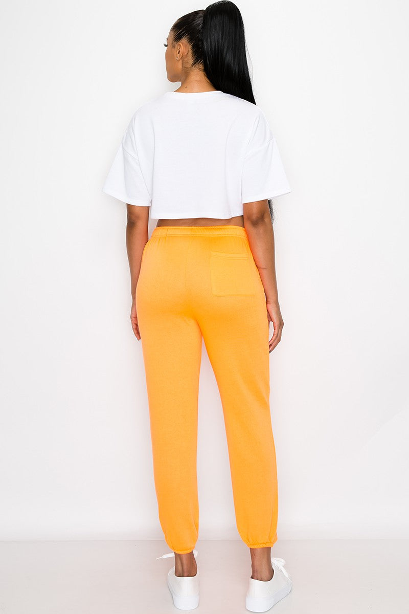 Essential Fleece Sweatpants - Neon Orange