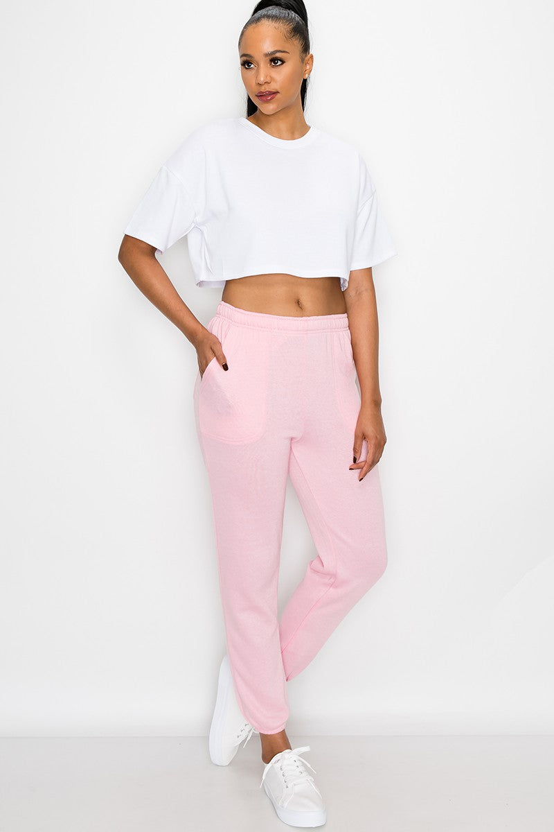 Essential Fleece Sweatpants - Pink