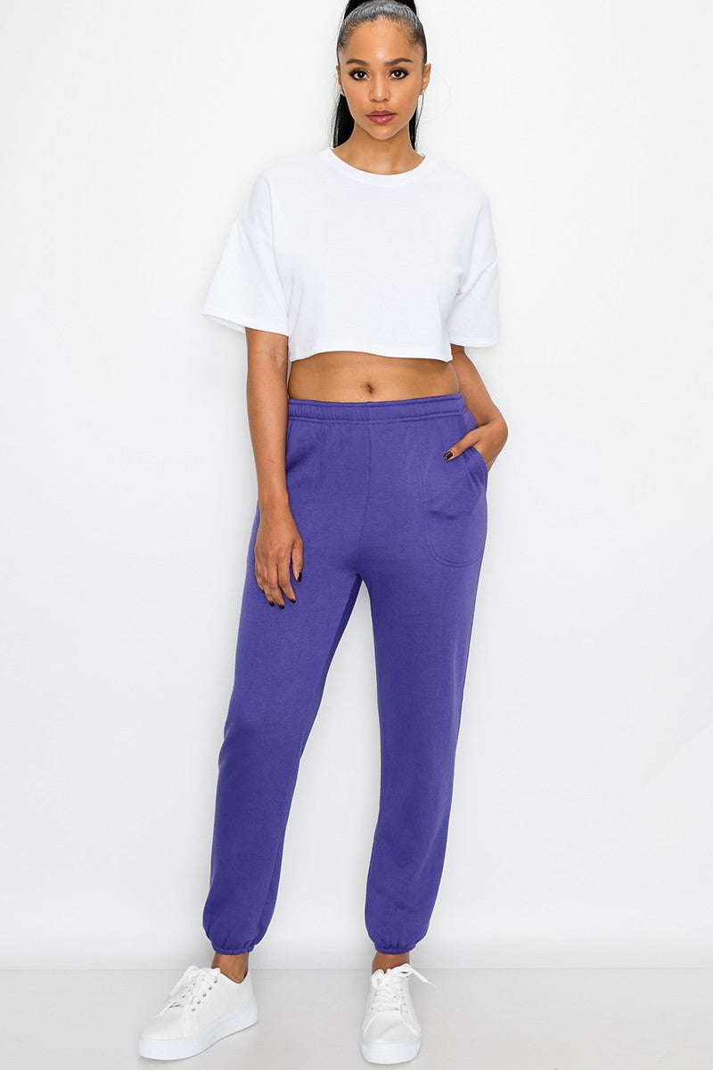 Essential Fleece Sweatpants - Purple