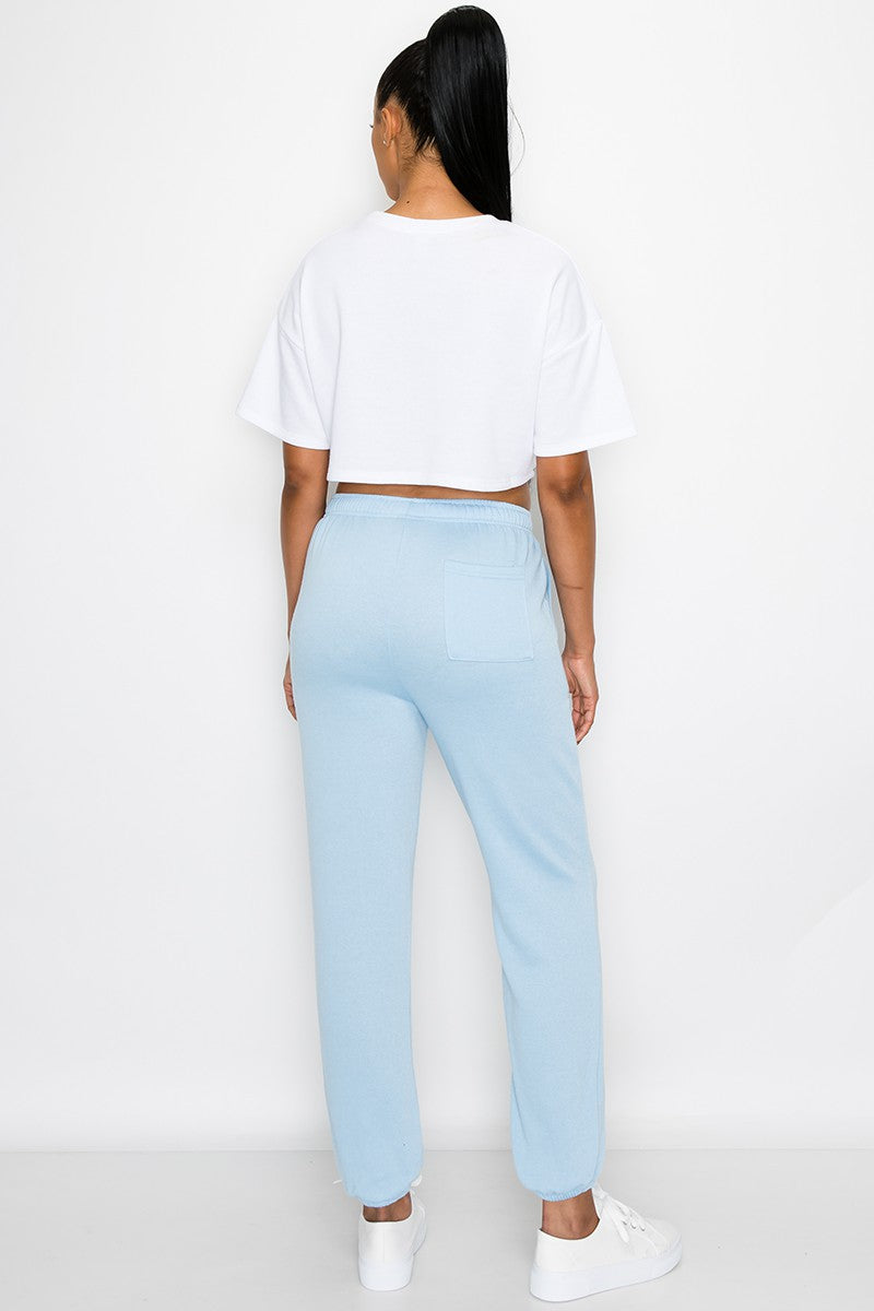 ESSENTIAL FLEECE SWEATPANTS - SKY BLUE