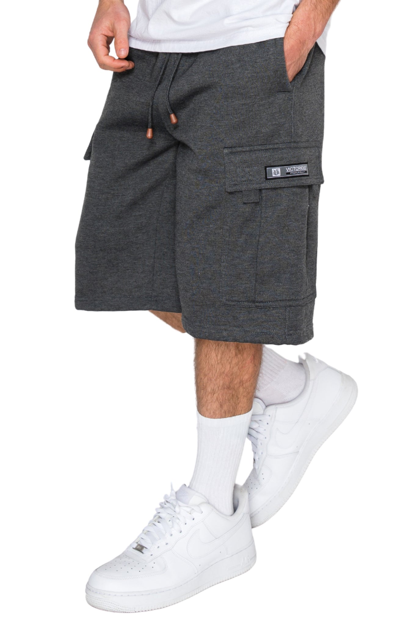 Baggy Fit Cargo Fleece Shorts