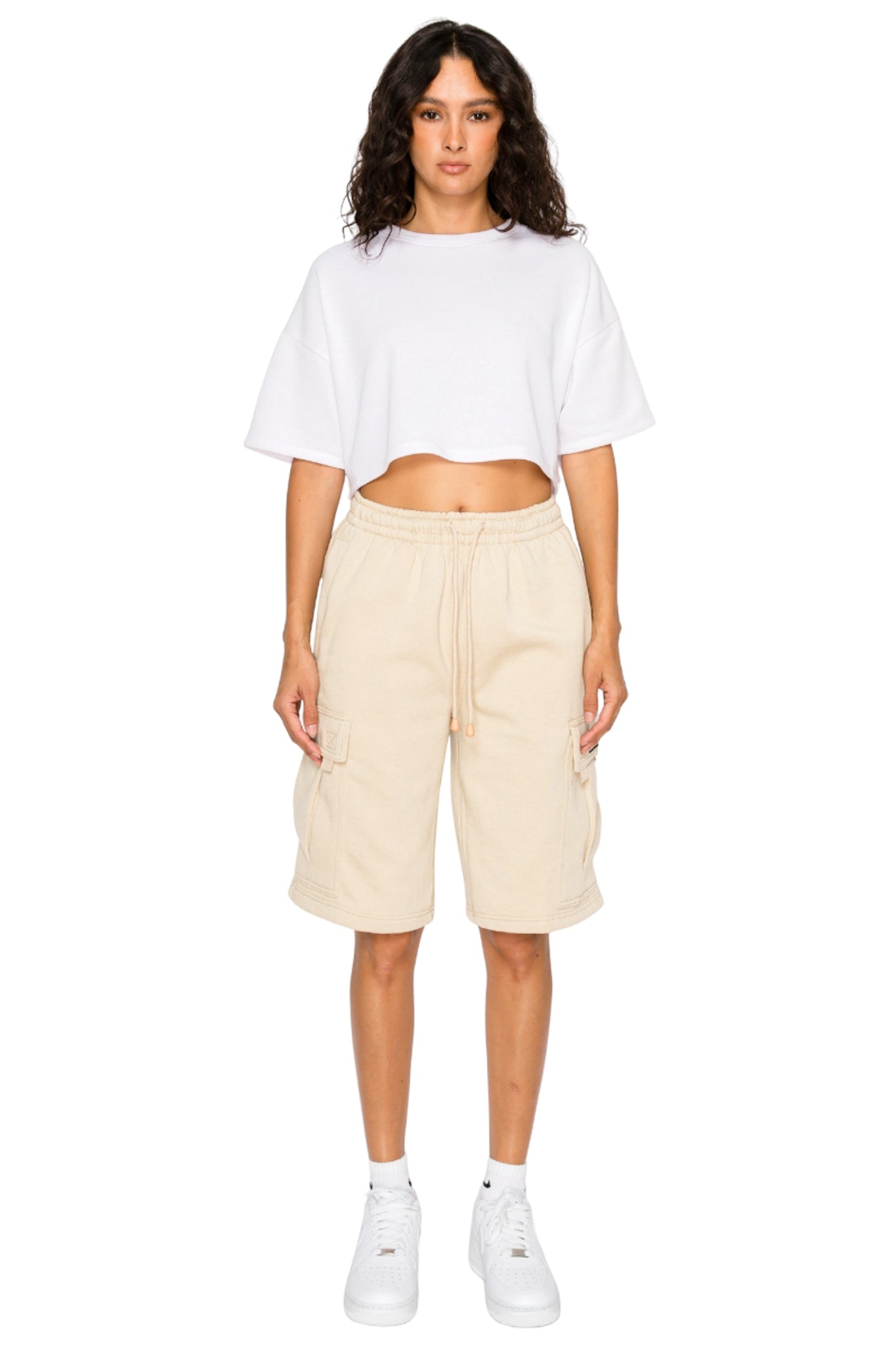 Women's Baggy Fit Cargo Fleece Shorts