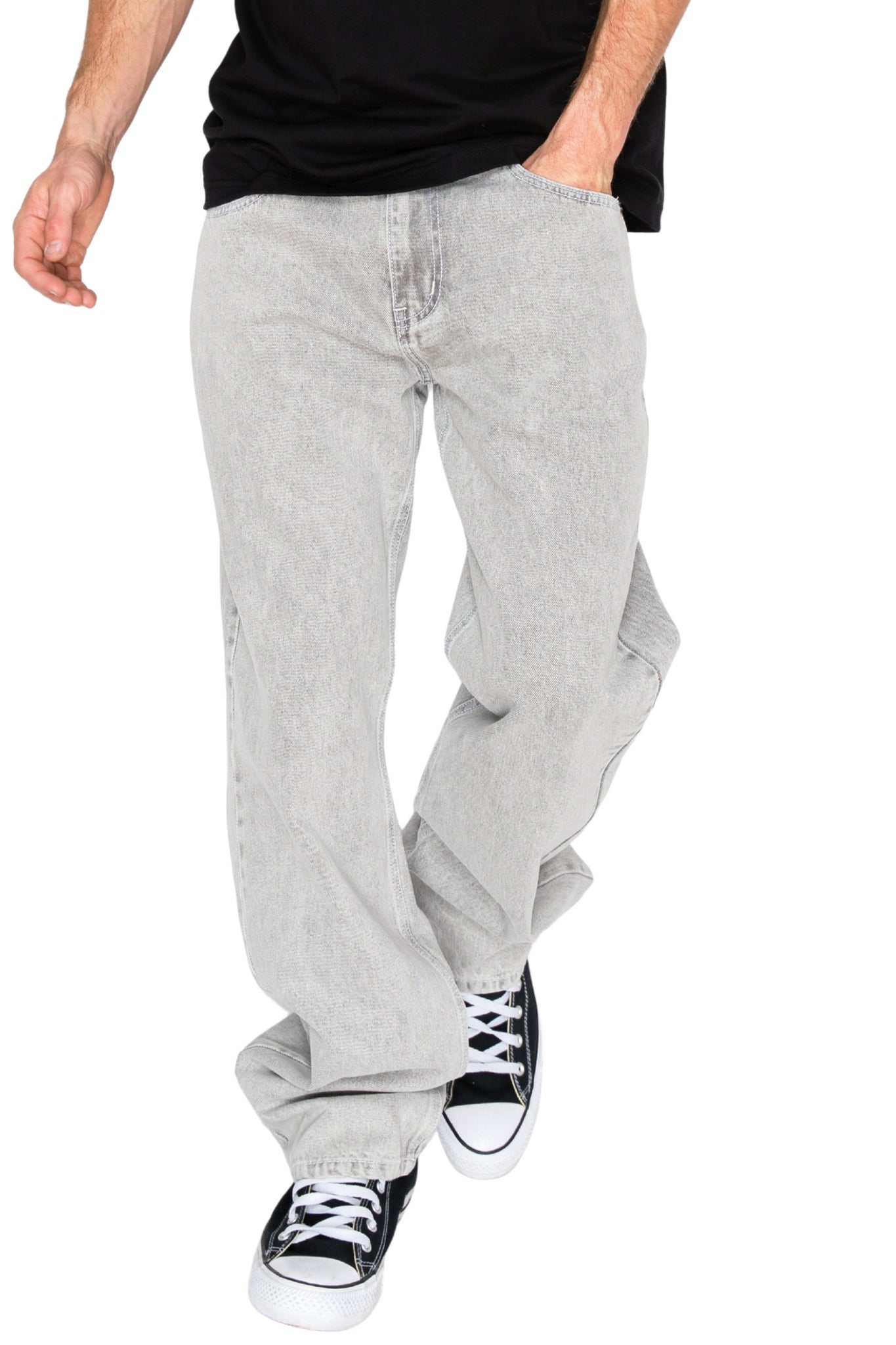 Essential Baggy Denim Jeans - Grey