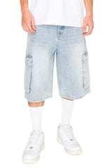 VAULT Baggy Fit Cargo Denim Shorts