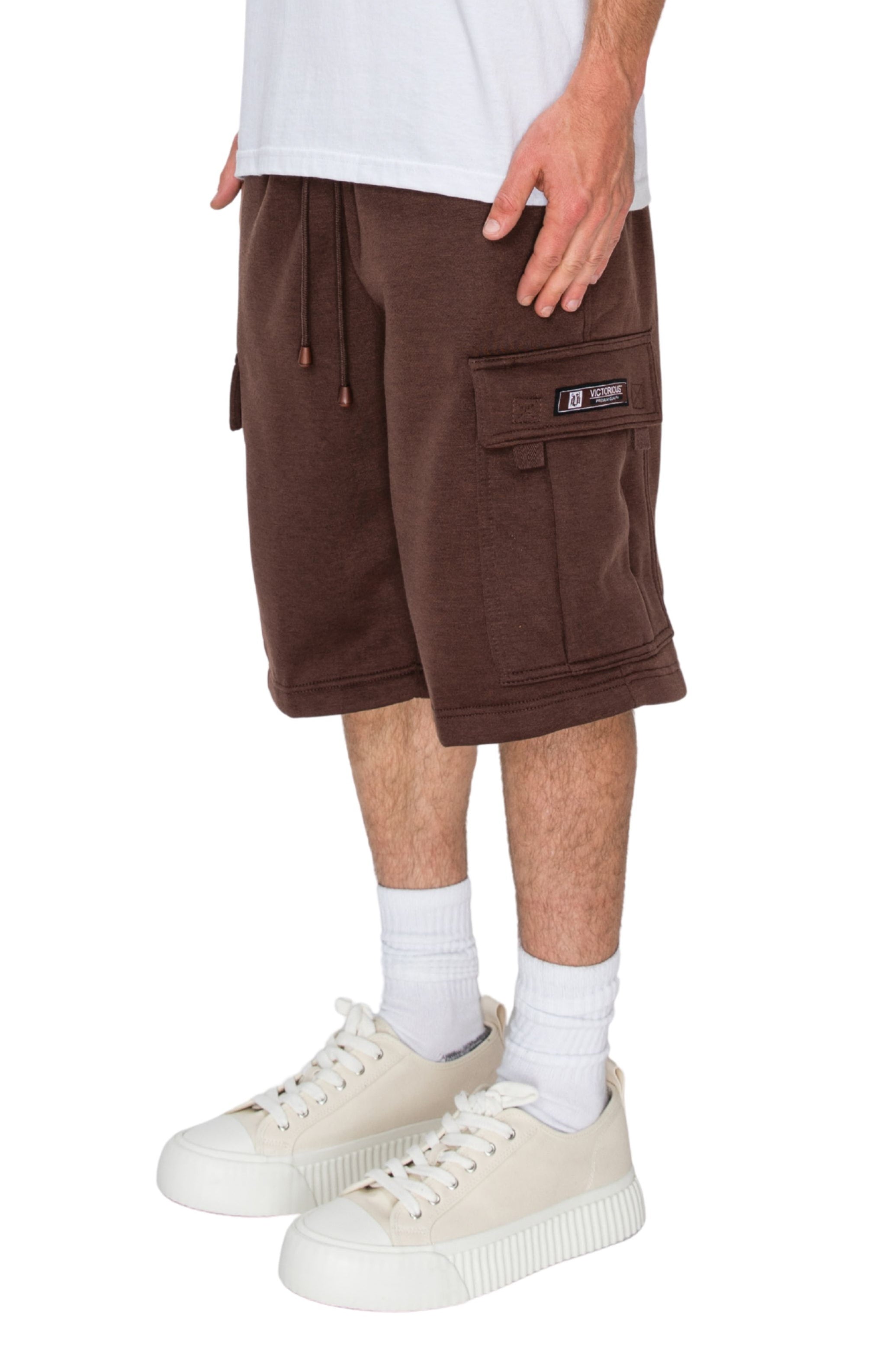 Men's RESTRICT Baggy Fit Cargo Fleece Shorts | VICTORIOUS
