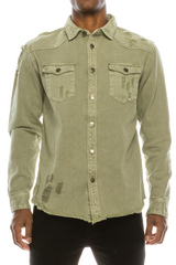 Ripped Denim Overshirt
