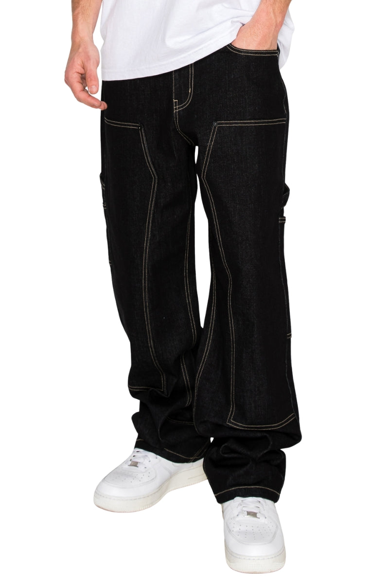 Raw Denim Baggy Fit Carpenter Jeans