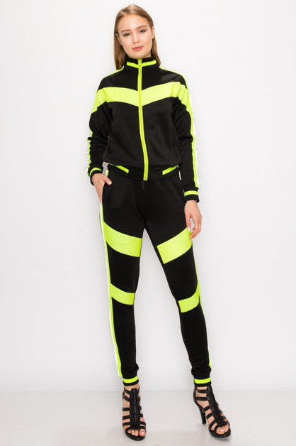 Women's Reflective Moto Track Suit