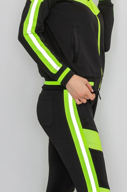 Women's Reflective Moto Track Suit