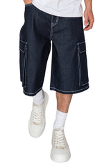 RECON Baggy Fit Cargo Raw Denim Shorts