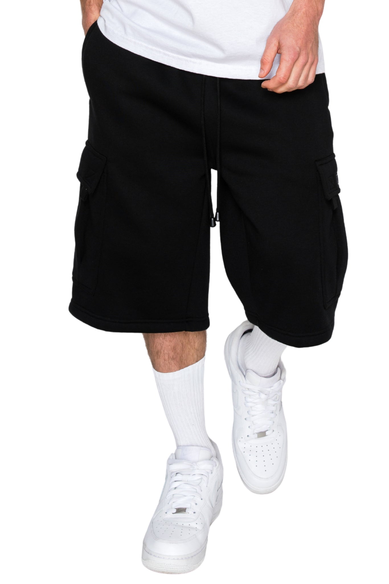 Baggy Fit Cargo Fleece Shorts