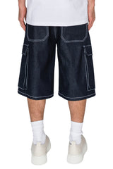 RECON Baggy Fit Cargo Raw Denim Shorts