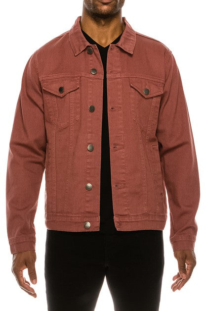 Essential Colored Denim Jacket - Brick