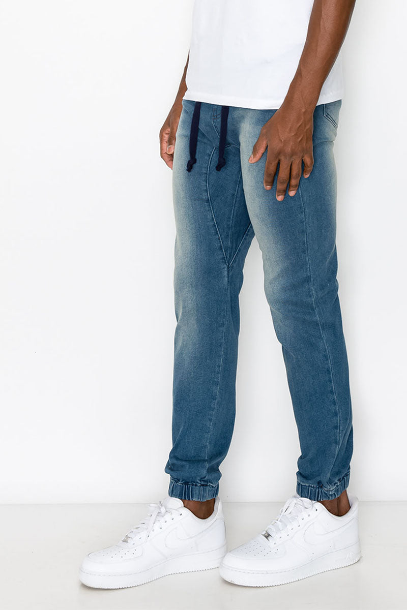 Essential Denim Jogger Pants - Dark Indigo