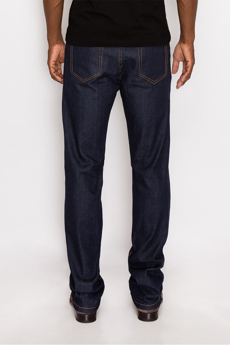 SLIM RAW DENIM JEANS - INDIGO / TIMBER
