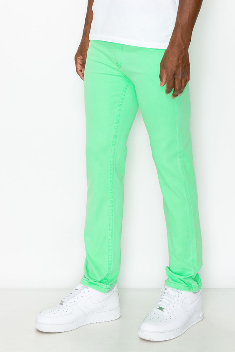 ESSENTIAL COLORED SKINNY JEANS - NEON GREEN