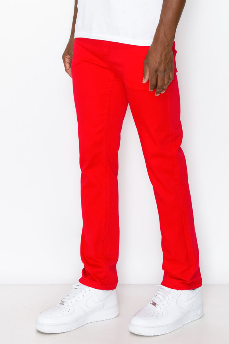 ESSENTIAL COLORED SKINNY JEANS - RED
