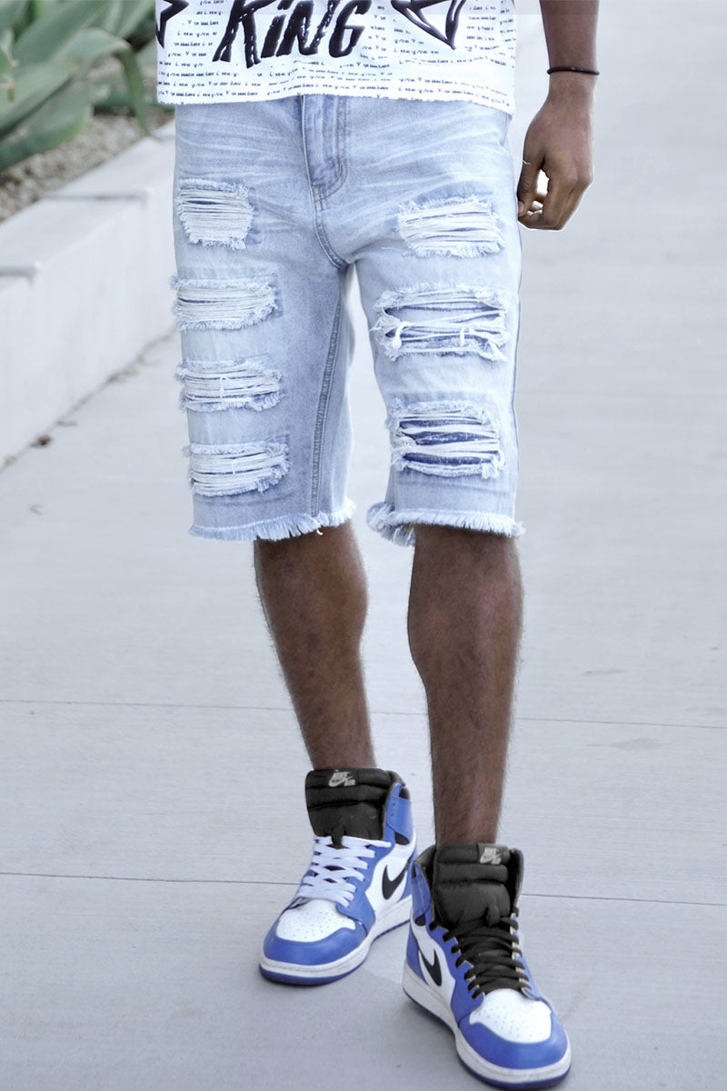 RIP AND REPAIR DENIM SHORTS