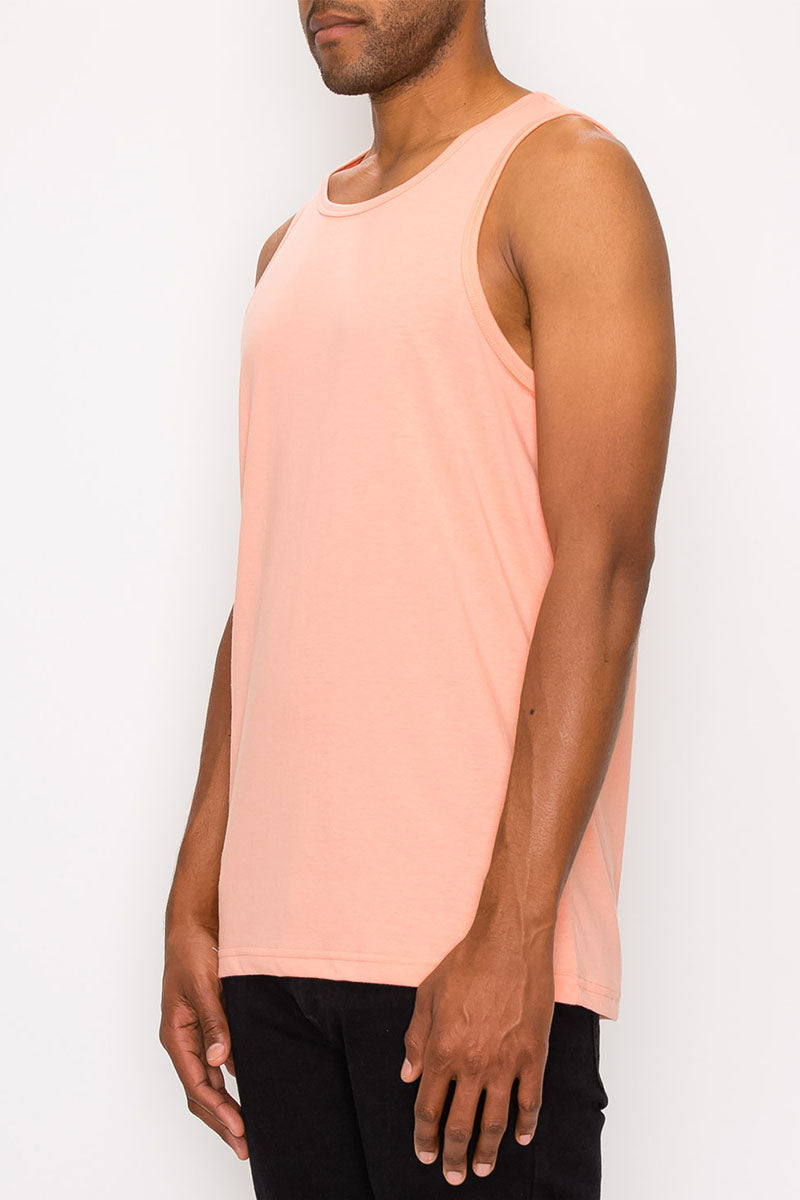 ESSENTIAL LONG LENGTH TANK TOP - CORAL