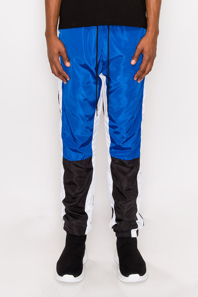 Tri Color Windbreaker Track Pants - Royal Blue