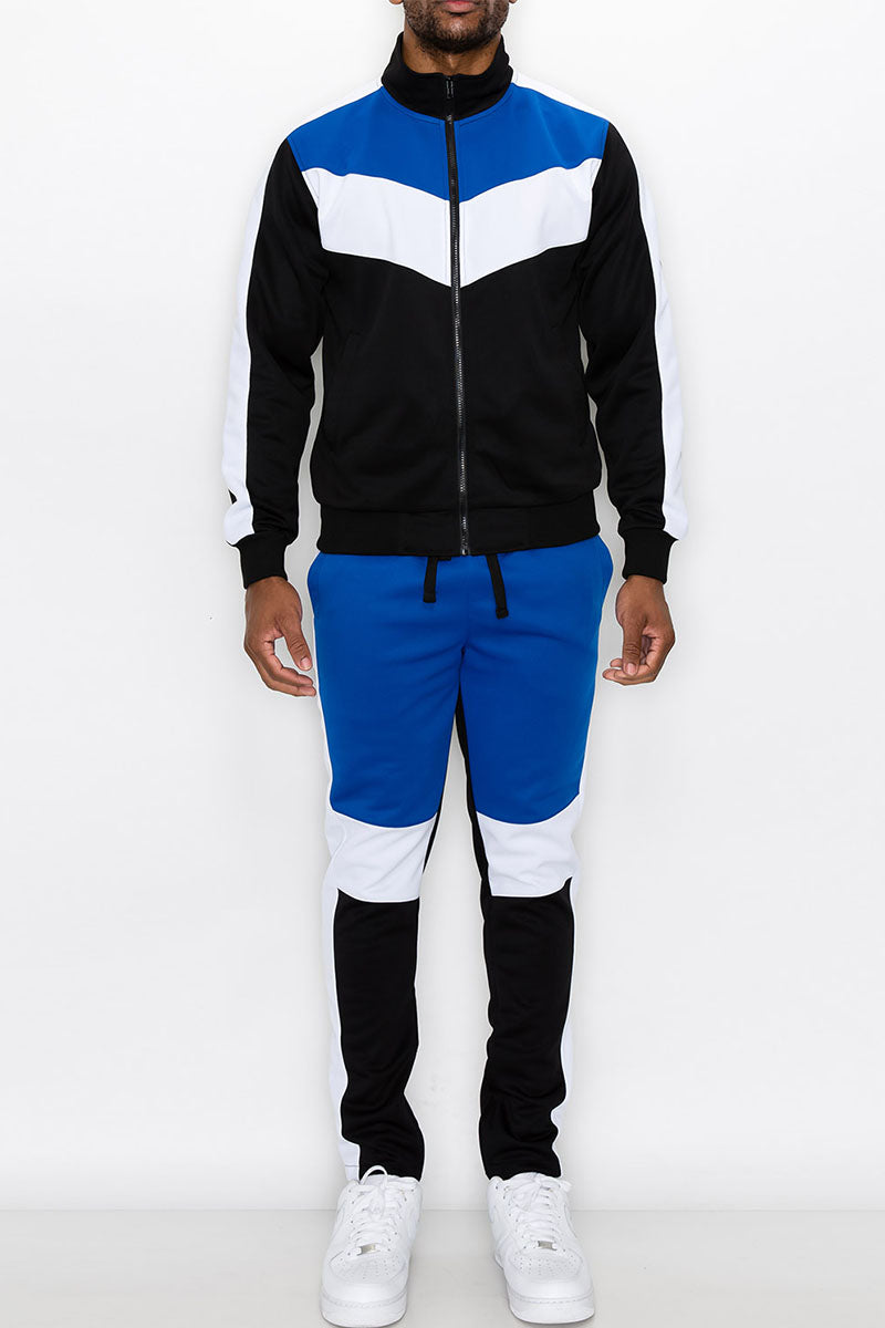 Color Block Track Suit - Royal Blue