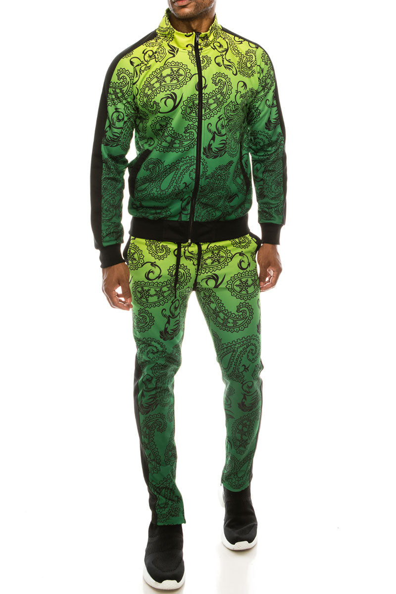 PAISLEY OMBRE TRACK SUITS SET - FROZEN YELLOW