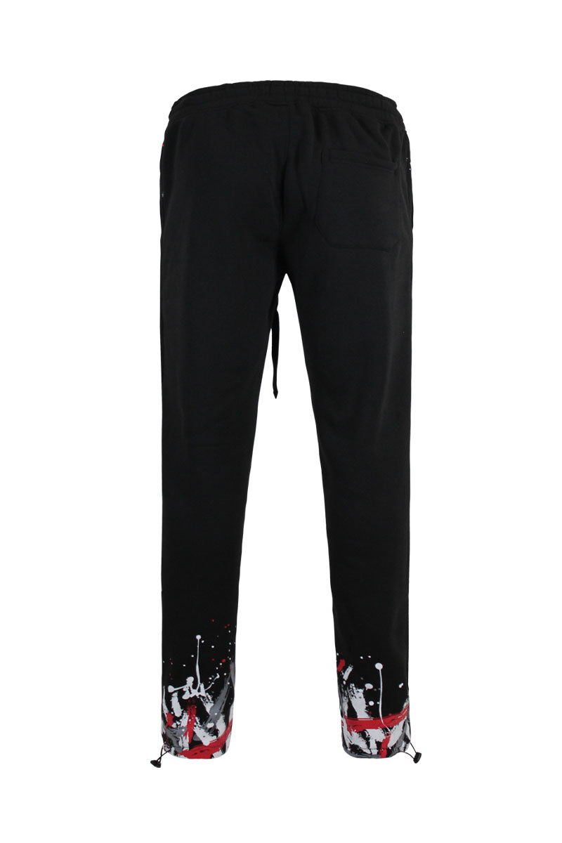 PAINT SPLATTER FLEECE SET - BLACK/RED