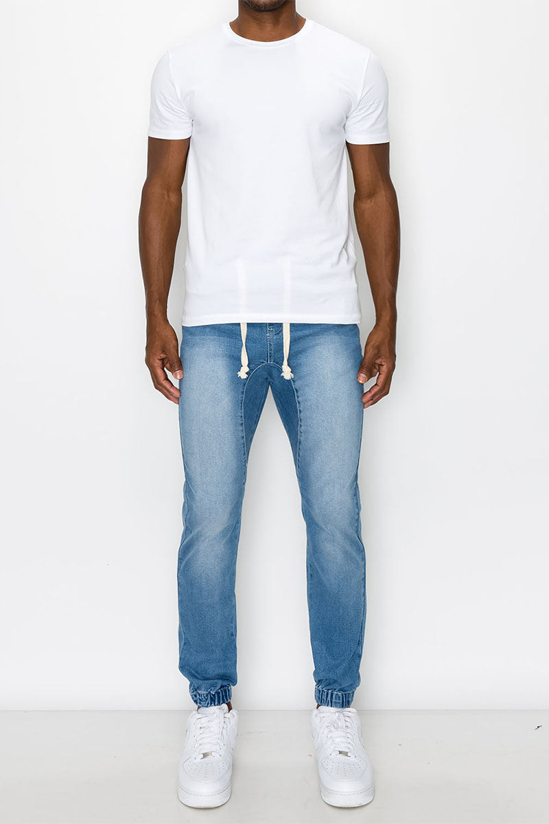 Essential Denim Jogger Pants - Light Indigo