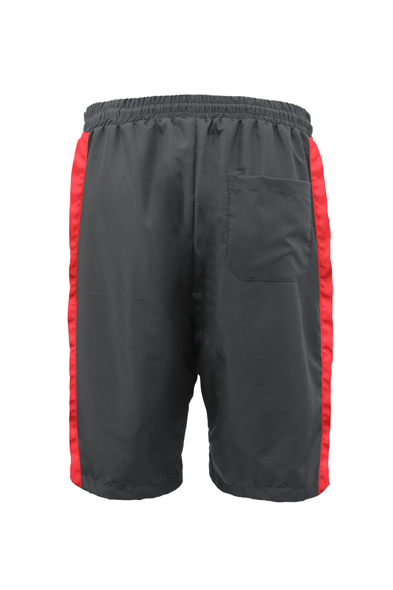 NYLON TRACK SHORTS - BLACK/RED