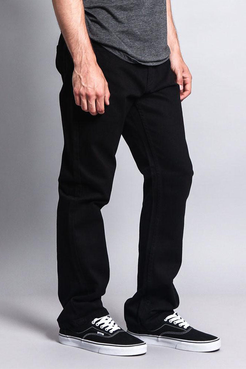 Straight Fit Colored Denim Jeans - Jet Black