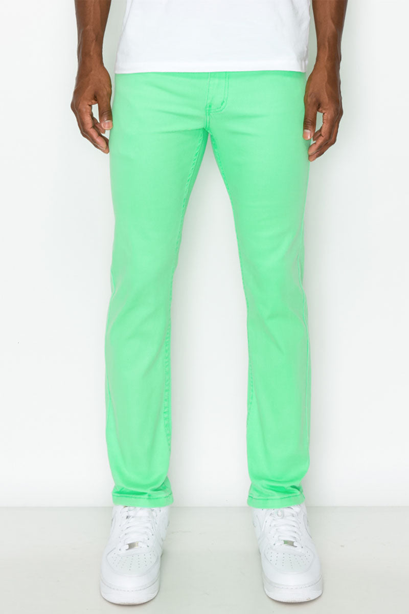 ESSENTIAL COLORED SKINNY JEANS - NEON GREEN
