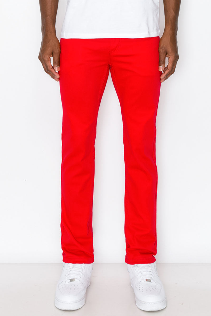 ESSENTIAL COLORED SKINNY JEANS - RED