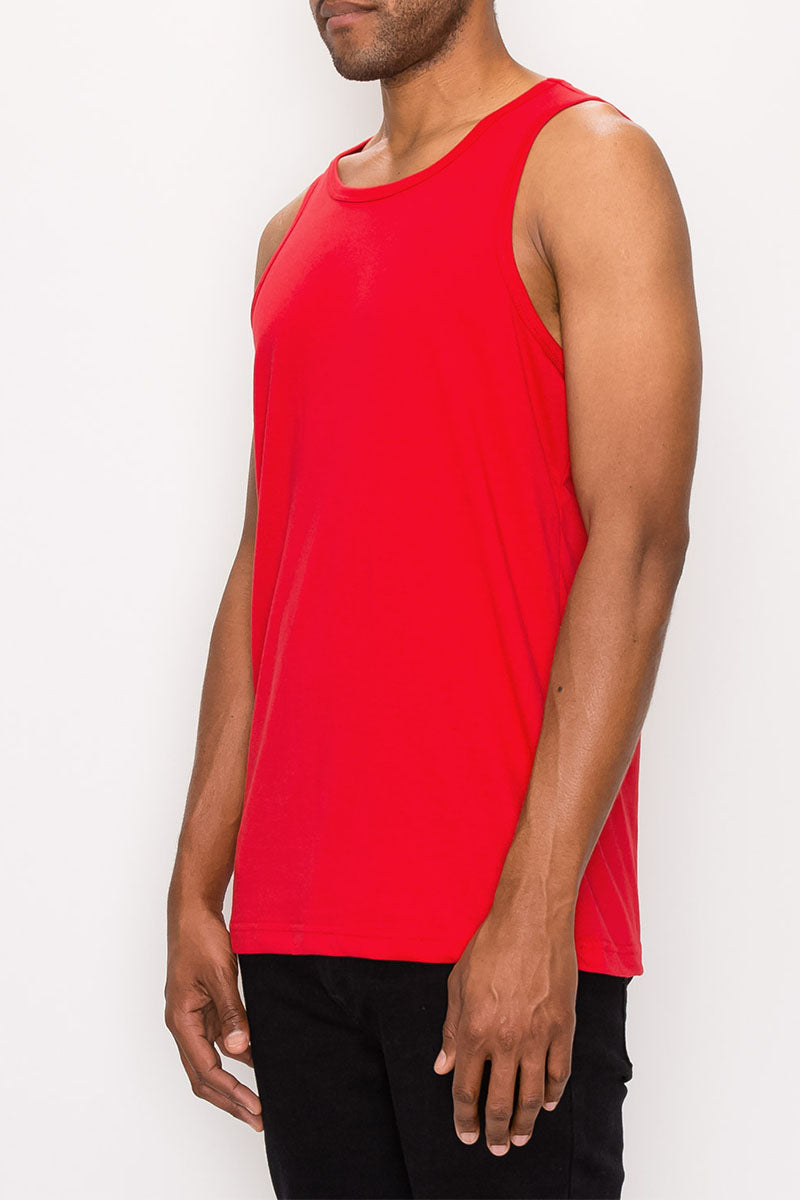 ESSENTIAL LONG LENGTH TANK TOP - RED