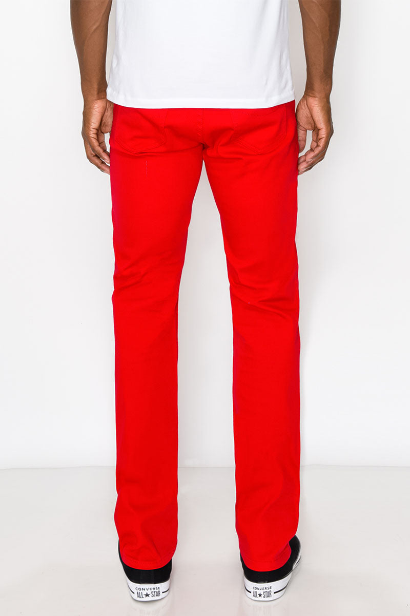 ESSENTIAL  COLORED SLIM JEANS -  RED