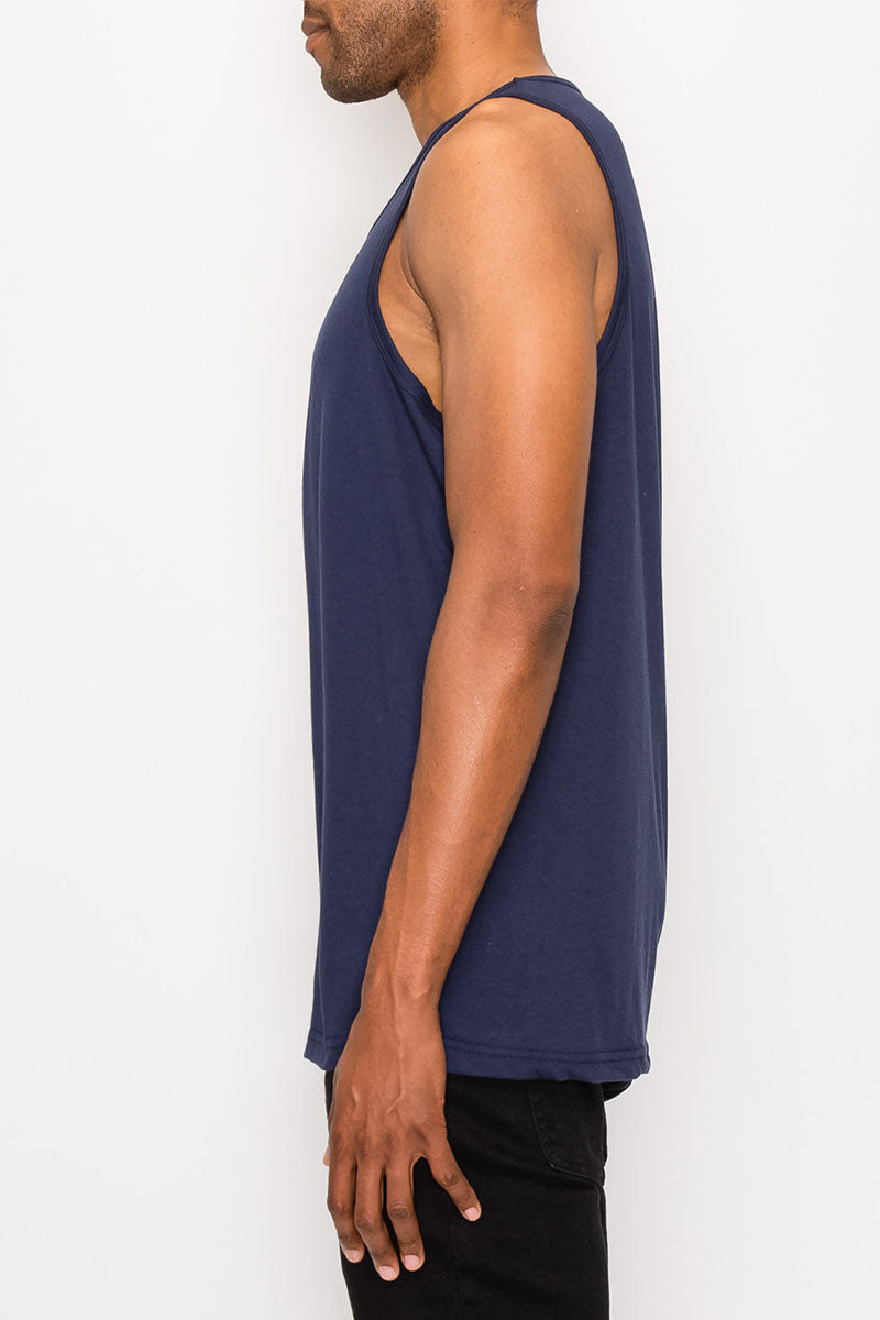 ESSENTIAL LONG LENGTH TANK TOP - NAVY