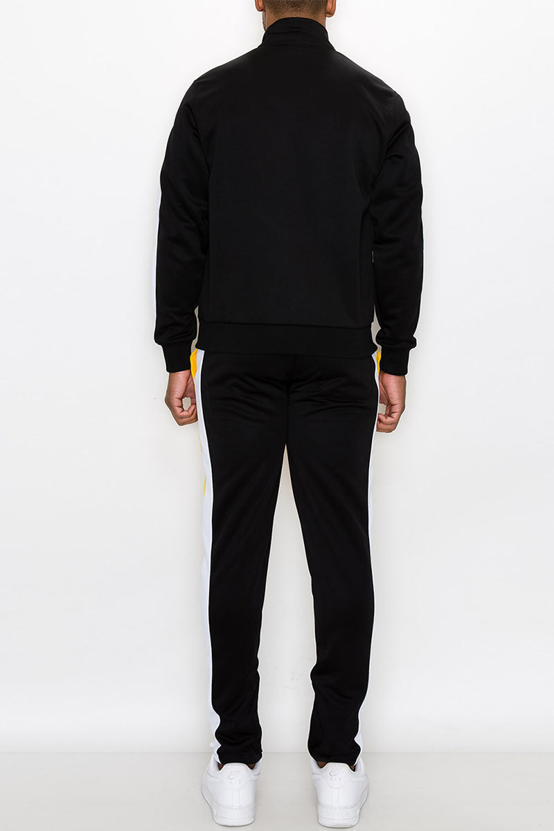 Color Block Track Suit - Gold