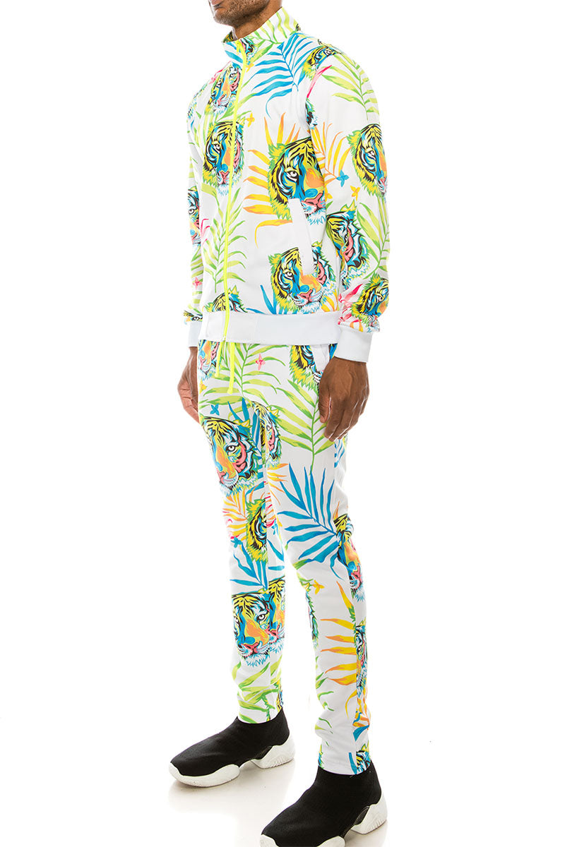 NEON TIGER TRACK SUITS SET - WHITE
