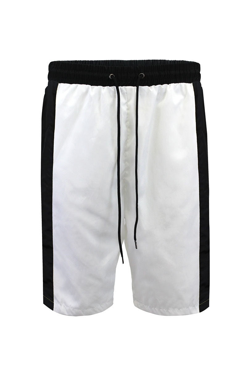 NYLON TRACK SHORTS - WHITE
