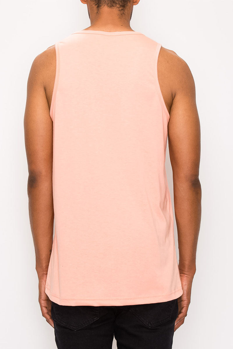 ESSENTIAL LONG LENGTH TANK TOP - CORAL