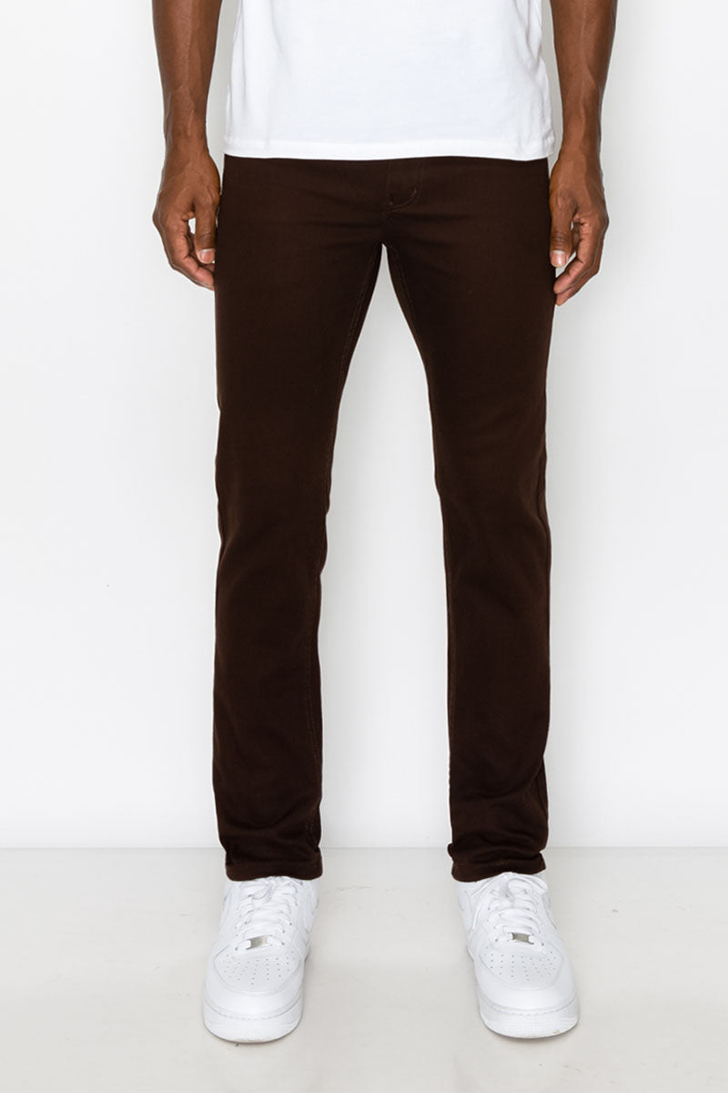 ESSENTIAL COLORED SKINNY JEANS - BROWN