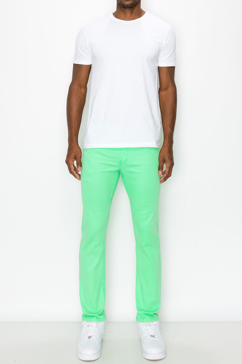 ESSENTIAL COLORED SKINNY JEANS - NEON GREEN