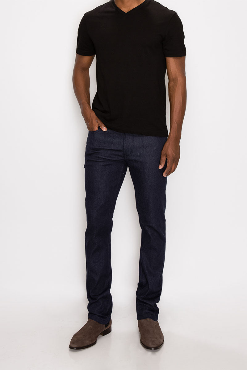 SLIM RAW DENIM JEANS - INDIGO / INDIGO