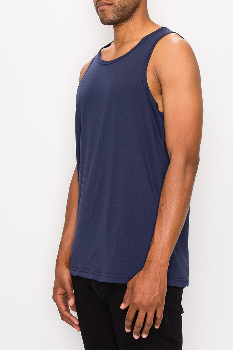 ESSENTIAL LONG LENGTH TANK TOP - NAVY